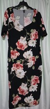 Womens Plus Floral Short Sleeve Midi Dress Size 4X (22) Shein NEW