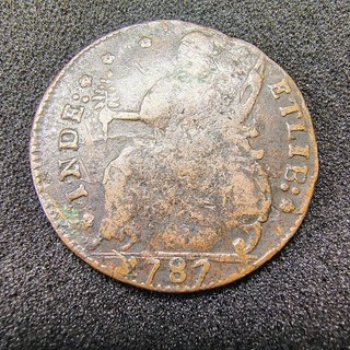 1787 Connecticut Colonial Copper Draped Bust Left AUCIORI AG G Cond