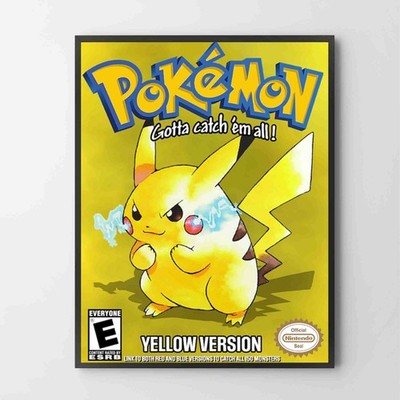 Poster Pokemon Yellow Version Nintendo Game Boy GB BOX ART Unframed Print B0425