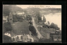 Old postcard Orival near Elbeuf, the Adossee Church aux Roches and view of the Roches d ?Ois 