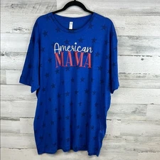 NWT Boutique Brand Tee American Mama Star Print T-Shirt Women’s Size 2XL