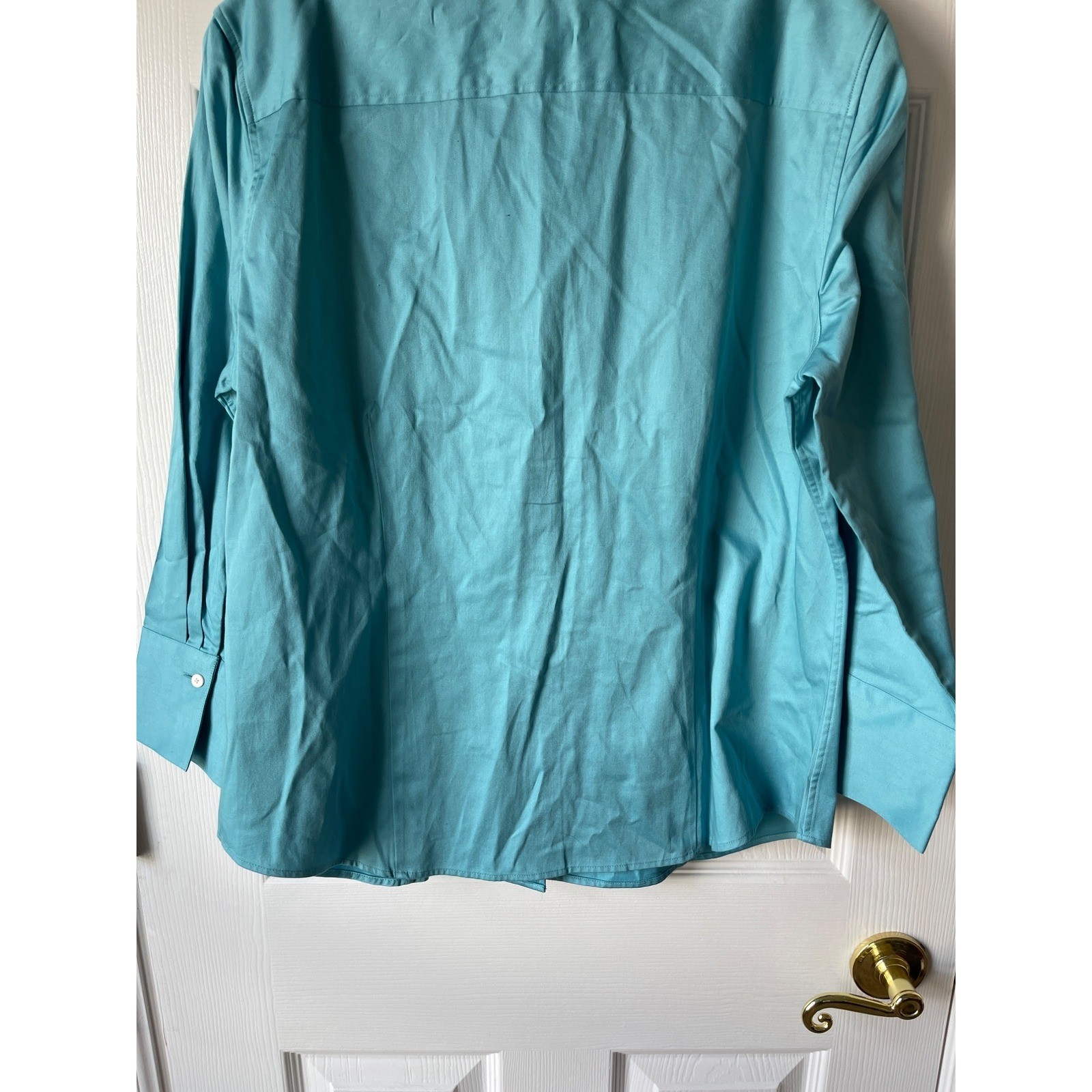 Talbots Blouse 16 Button Down Stretch Cotton Sate… - image 8