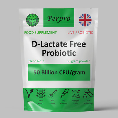 D-Laktatfreies Probiotikum 50 Milliarden KBE/Gramm Hergestellt in Großbritannien 30 Gramm Pulver