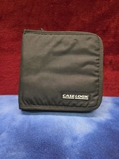 Vintage CASE LOGIC Carrying Case 12 CD Storage Zippered Secured Protection Black