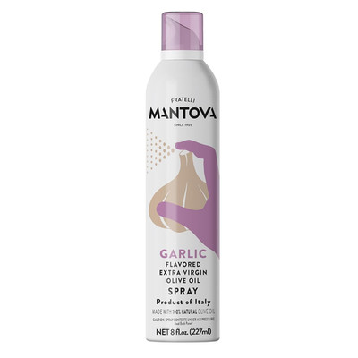 Mantova Extra Virgin Olive Oil Spray Garlic Flavored 8 Oz. Spray Bottle - Manage