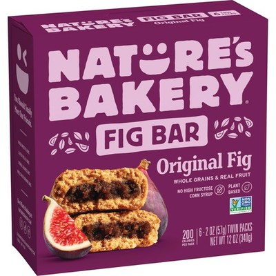 Nature s Bakery Whole Wheat Fig Bars, Original Fig, Real Fruit, Vegan, Non-GM...