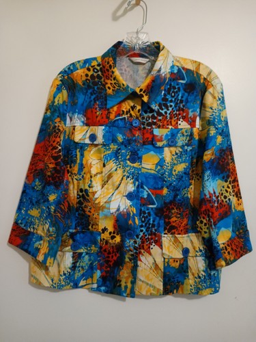 Giacca Erin London PL Boho colori pavone bottoni maniche 3/4 bellissima wow - Foto 8 di 10