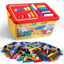 Building Bricks 1020 Pieces Set, 1000 Basic Building Blocks in 17 Fun Shapes ...