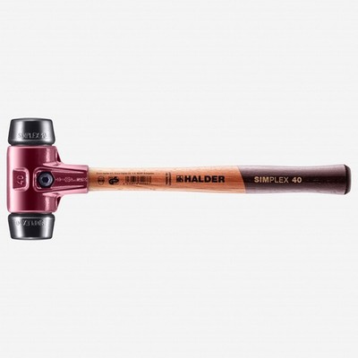 Halder Simplex Mallet with Black Rubber Inserts and Cast Iron Housing, 1.57'' / 2