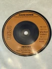 David Bowie Vinyl Records Heroes 7" UK Injection Label  Solid Centre Orange 1977