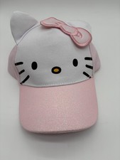 NEW HELLO KITTY girls Adjustable Snapback Baseball Hat Glitter Brim and ears