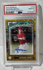 2024 Donruss Optic Rated Prospects Jackson Merrill #102 GOLD VELOCITY AUTO 03/10