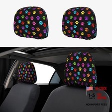 Dog Paw Car Headrest Coverss Auto Accessories Head Rest Protector Colorful Paw