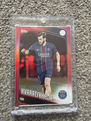2026 Topps Chrome Khvicha Kvaratskhelia Red Refractor /5 PSG #167
