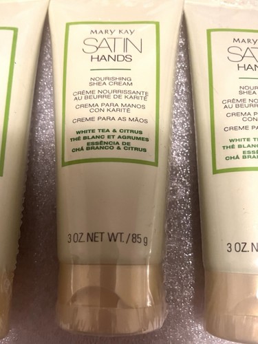 3 New SEALED Full Sz 3 oz Tube Mary Kay SATIN Hand Shea Cream White Tea & Citrus - Picture 4 of 8