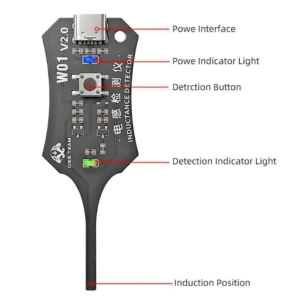 Type-C Inductance Tester Motherboard Coil Diagnostic Tool for Circuit Repair
