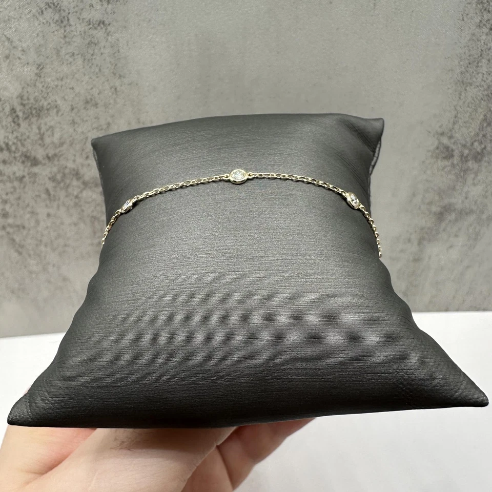 Pulseira Diamond Station em ouro amarelo 14kt – 0,31 ctw, 7 polegadas, nova - Imagem 2 de 4