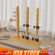 Multi-Layers Wood Sunglass Display Rack Eyeglasses Show Stand 24 Pairs of Glasse