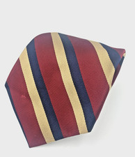 Robert Talbott Beltonians Striped 100% Repp Silk Tie ~ Hand Made in USA ~ 58" L
