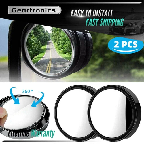 2PCS Blind Spot Mirrors Round HD Glass Convex 360° Side Rear View Mirror for,Car
