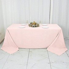 90x132" Blush PREMIUM RECTANGLE Polyester TABLECLOTH Catering Linens Home SALE