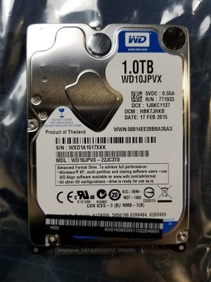 WD Blue 1Tb 2.5'' LAPTOP SATA HDD HARD DRIVE WD10JPVX-22JC3T0 771933 5400rpm