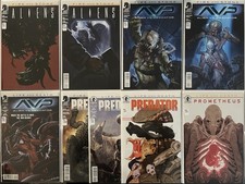 ALIENS VS PREDATOR PROMETHEUS FIRE AND STONE LIFE DEATH SET LOT #1 2 3 4 NM