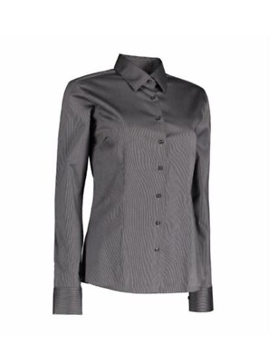 SEVEN SEAS Bluse Fine Twill California Dunkelgrau Modern Fit Gr. M business