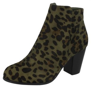 ankle boots with leopard print heel