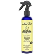 PURA D'OR Heat Shield Spray Protect up to 450º F Flat Iron & Hot Blow Dry, 8oz 