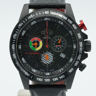 GEVRIL GV2 HERREN UHR LIMITED EDITION BLACK STEEL 9923 + PAPIERE SCUDERIA 45MM