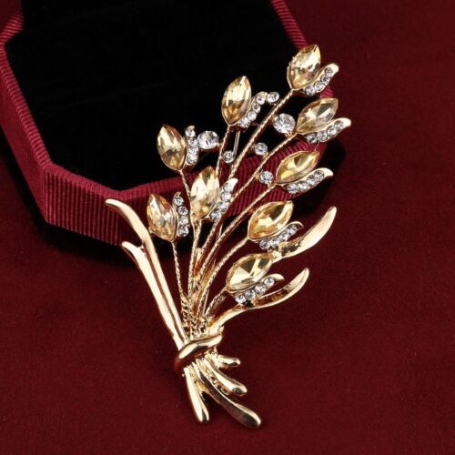 Crystal Flower Brooch Big Jewelry Pin Women Wedding Corsage Dress Coat Brooches