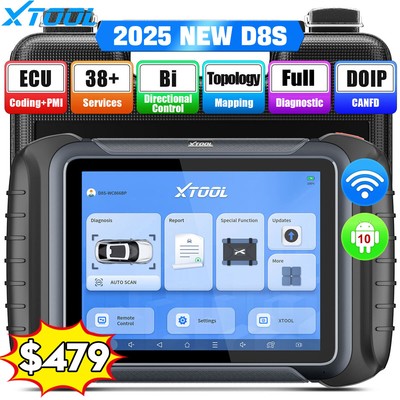 XTOOL D8S Car Bidirectional Full System Diagnositc Scanner E/CU Coding Tool DoIP