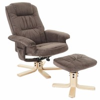 Fernsehsessel M56, Tv-Sessel Relaxsessel Mit Hocker, Textil Wildlederimitat