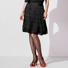 NEWLatin salsa tango rumba Cha cha Square Ballroom Dance Dress G237 Skirt Black