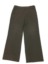 Womens ARMANI Collezioni Sz 10 Gray Flat Front Wide Leg Virgin Wool Blend Pants