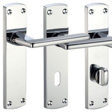 Leon Internal Door Handle Sets Lever On Backplate Polished / Satin Chrome Handle