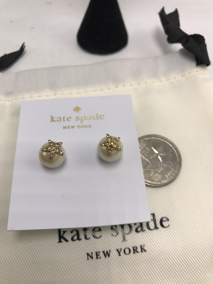【人気】Kate Spade Plated Brass & Faux Pearl Stud ピアス Kate Spade Pearl Earrings, Rhinestone Faux Pearls Designer