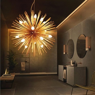 29.5" Golden Sputnik Chandeliers Ceiling Lamp Pendant ...