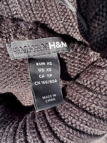 H&M Dress Extra Small Black Swearter Knit Turtleneck Short Sleeve Wool Womens - Picture 7 of 12