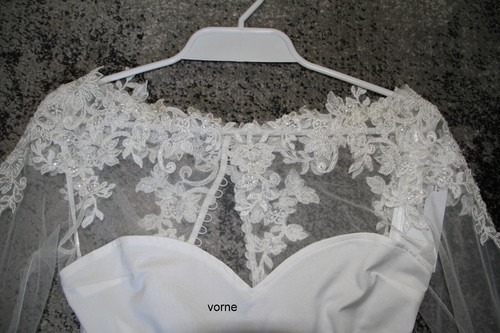 Body mit Guipure Spitze statt Bolerojacke Nr.9 Gr. 36 ivory aus Geschäftsaufgabe - Bild 5 von 7