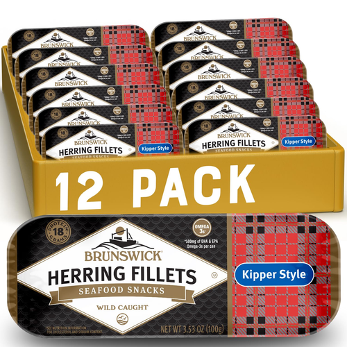 Boneless Kipper Style Herring Fillets, 3.53 Oz Can (Pack of 12) - 18G Protein pe