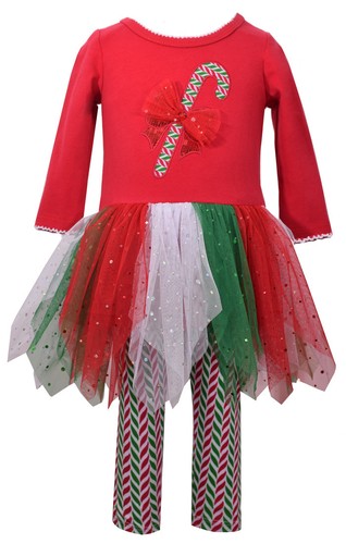 Bonnie Jean Girls Christmas Candy Cane 