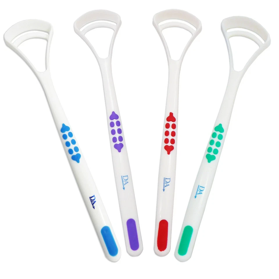 DENTAL AESTHETICS 2 x Tongue Scraper ~ Oral Dental Care, Plastic Tongue Cleaner Brush Set Pack