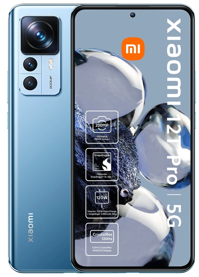 Xiaomi 12T Pro 5G Dual-SIM 8GB RAM 256 GB blau Handy Mobile Smartphone Android