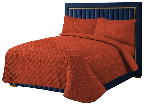 Luxus geprägte gesteppte Bettwäsche Sofa Überwurf & Kissenbezug Doppel Kingsize Bett Set - Bild 37 von 61