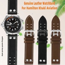 Genuine Leather Watch Band Fit For Hamilton Khaki Aviation Field Series Straps