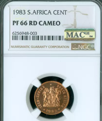 1983 SOUTH AFRICA 1 CENT NGC PF66 RED CAMEO MAC SPOTLESS *