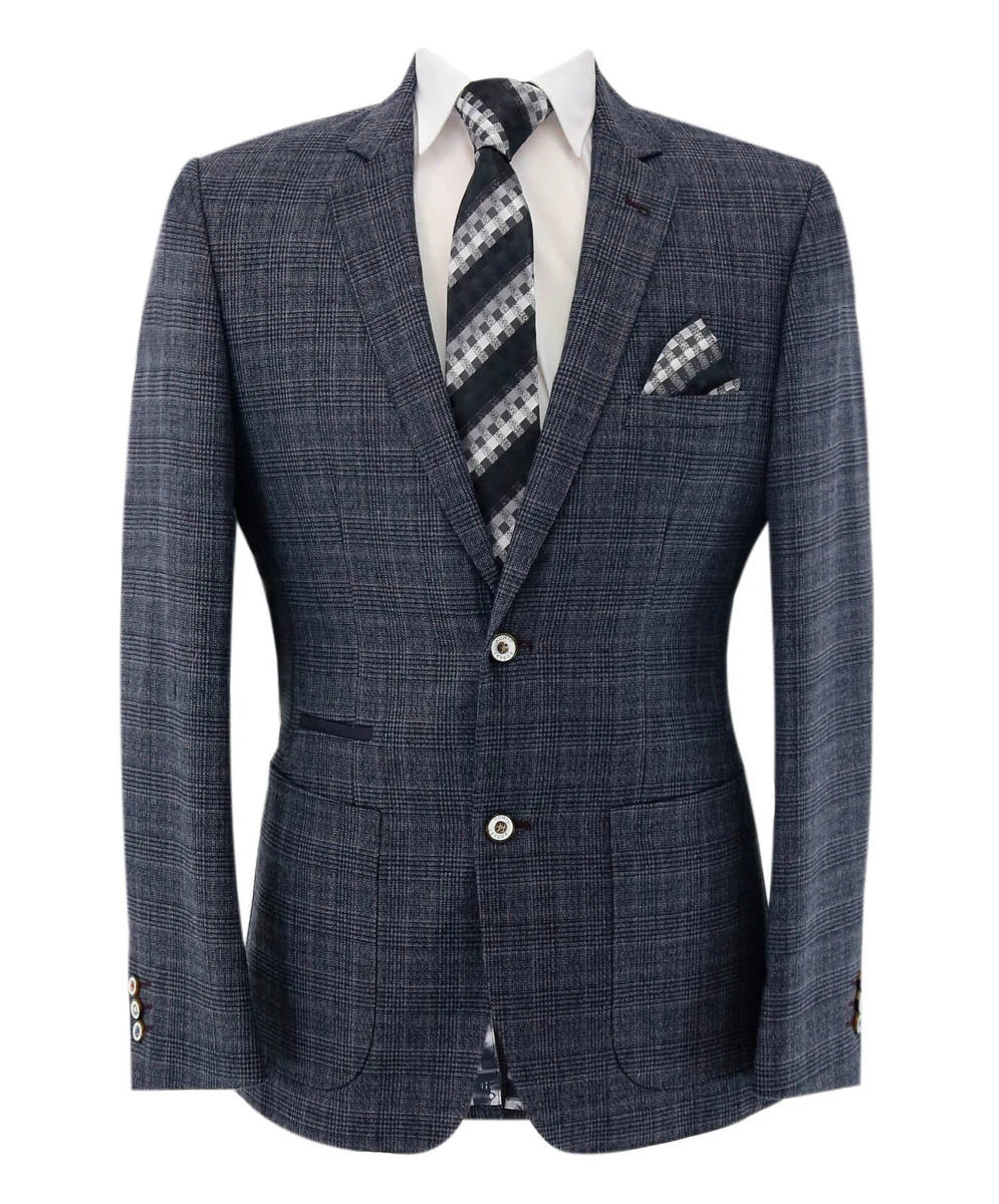 Dark grey online tweed blazer