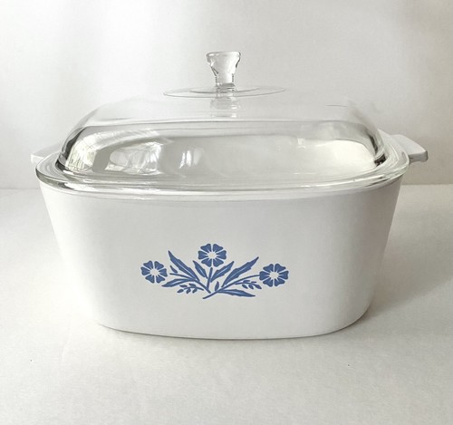 RARE Corning Ware FOUR QUART Casserole P-84-b Lid Blue Cornflower | eBay